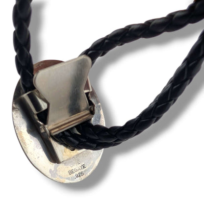 Navajo Harrison and Betty Begaye Sterling Silver Turquoise Bolo Tie