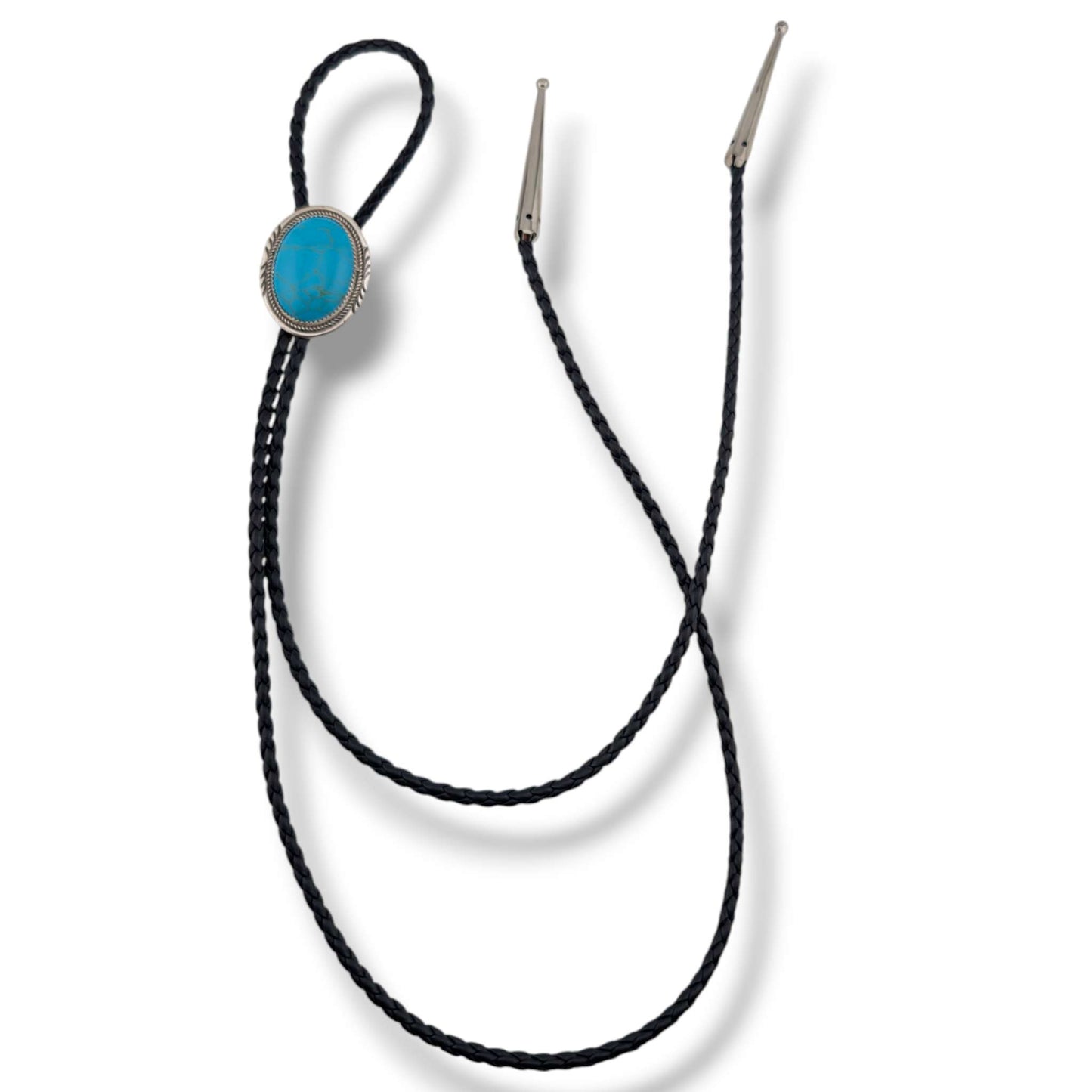 Navajo Harrison and Betty Begaye Sterling Silver Turquoise Bolo Tie