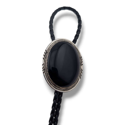 Navajo Robert and Corinne Leekya Sterling Silver Bolo Tie