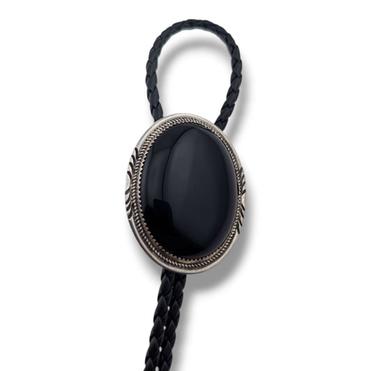 Navajo Robert and Corinne Leekya Sterling Silver Bolo Tie