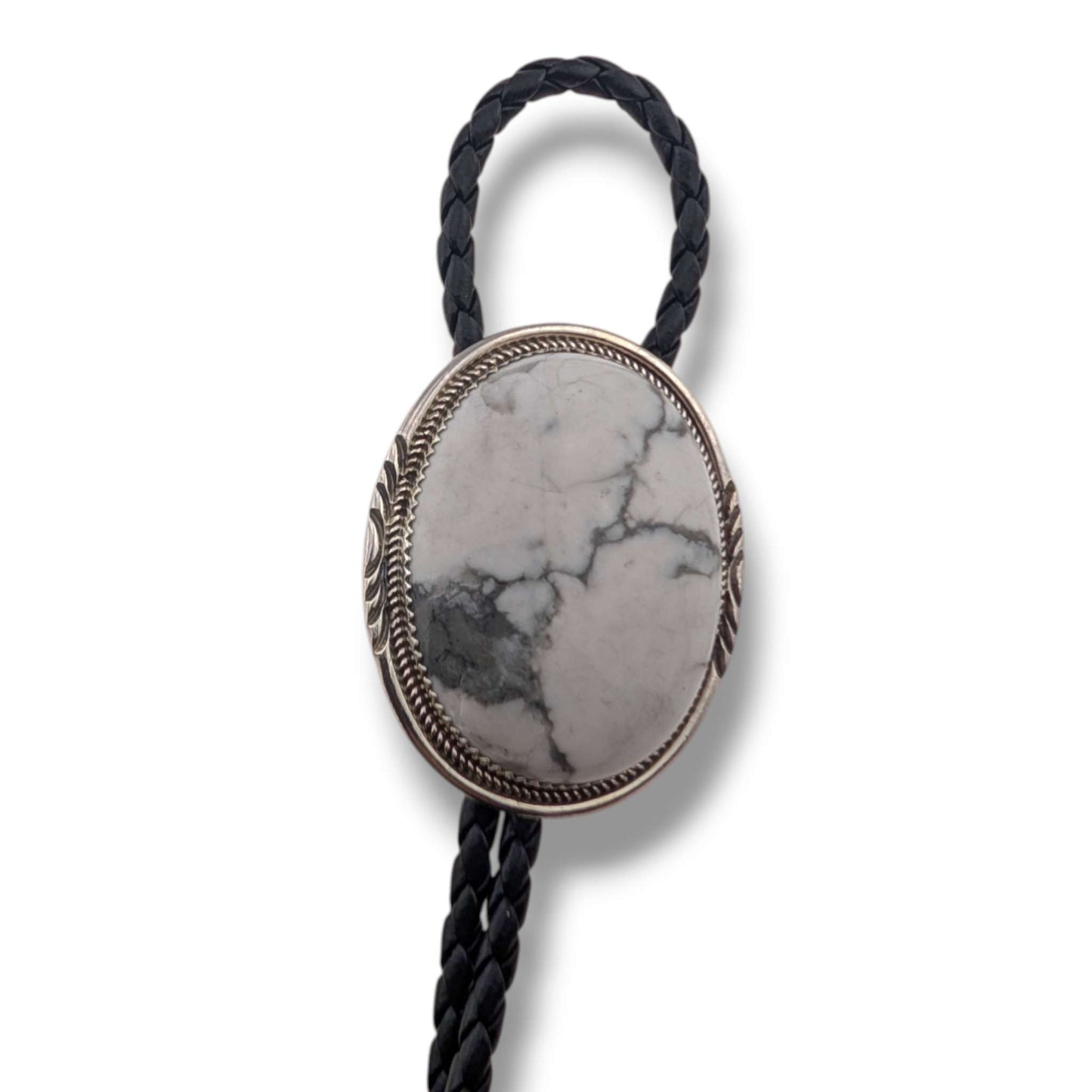 Navajo Robert and Corinne Leekya Sterling Silver Bolo Tie