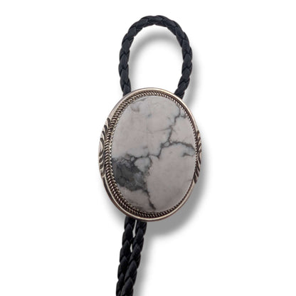 Navajo Robert and Corinne Leekya Sterling Silver Bolo Tie