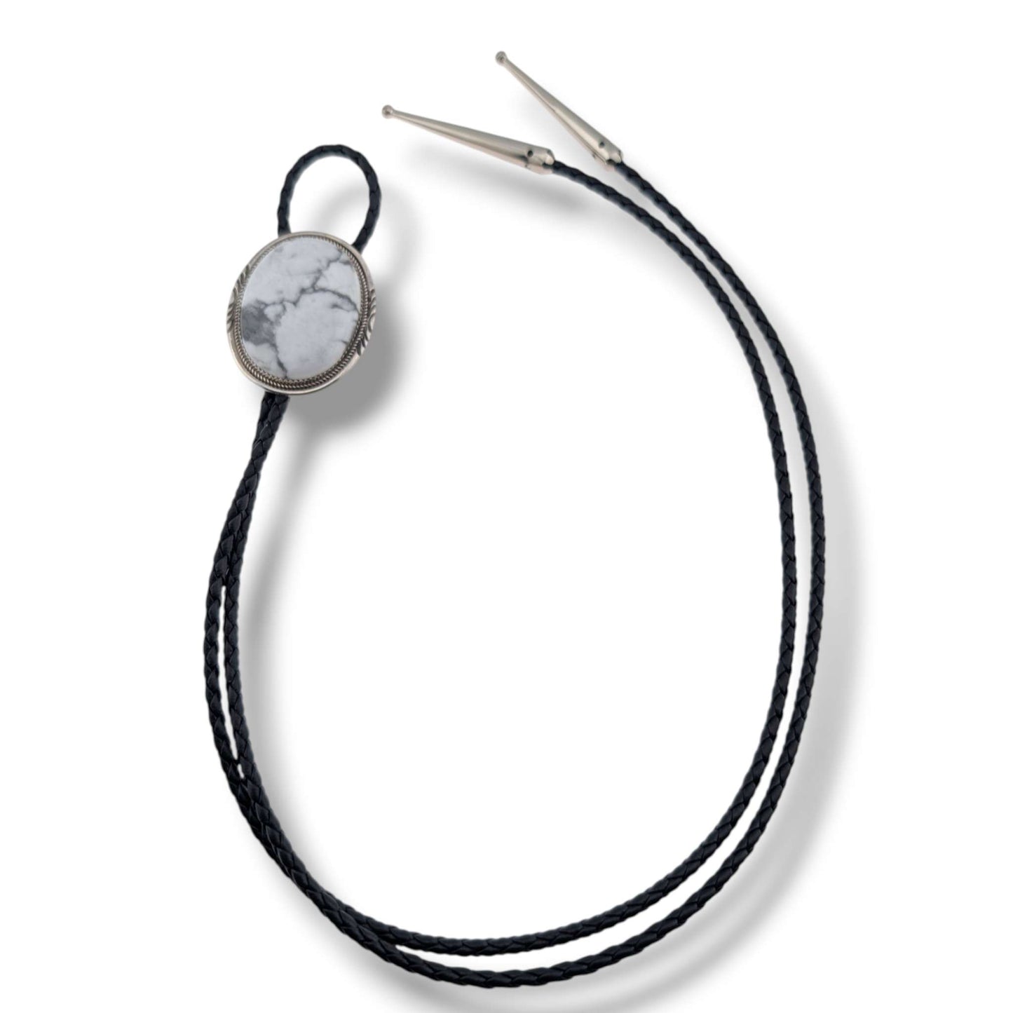 Navajo Robert and Corinne Leekya Sterling Silver Bolo Tie