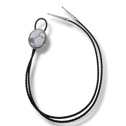 Navajo Robert and Corinne Leekya Sterling Silver Bolo Tie