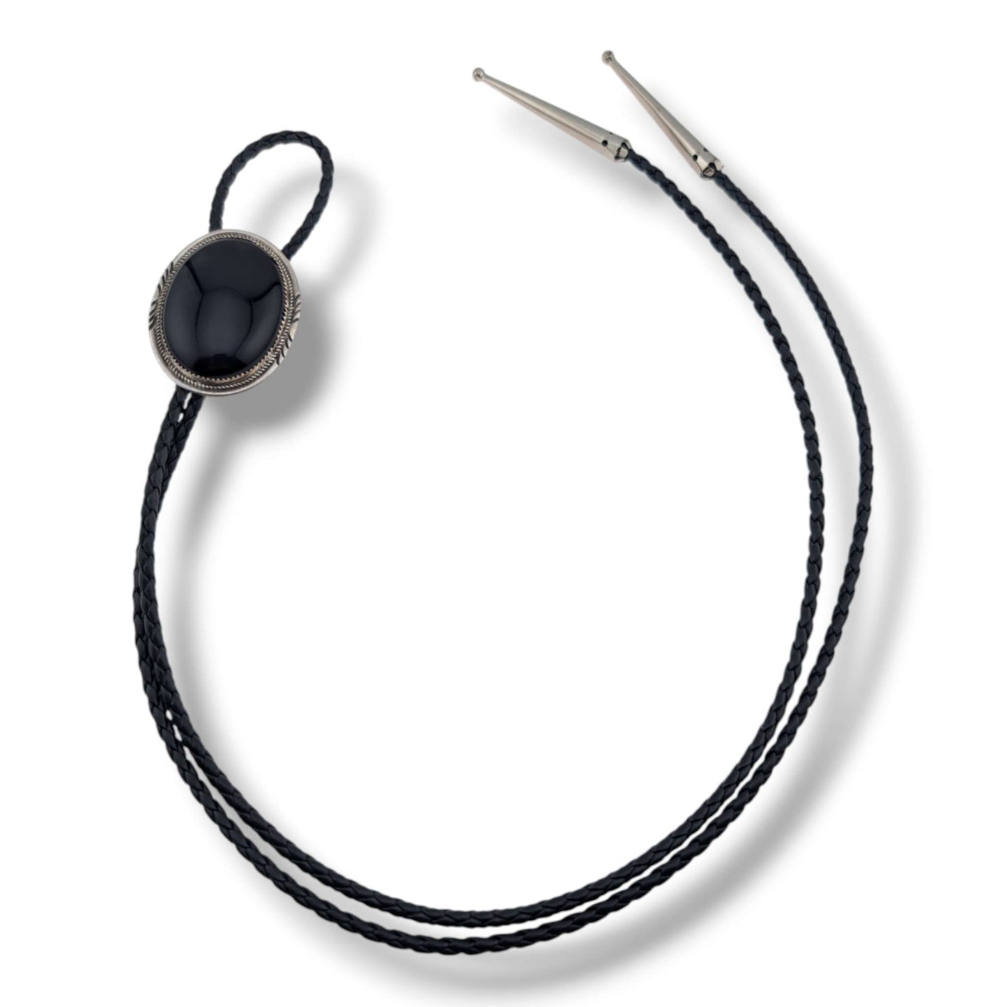 Navajo Robert and Corinne Leekya Sterling Silver Bolo Tie