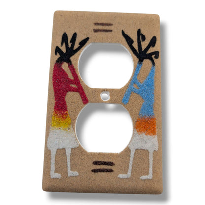 Navajo Sand Painting Outlet Cover Kokopelli Dancers Duplex