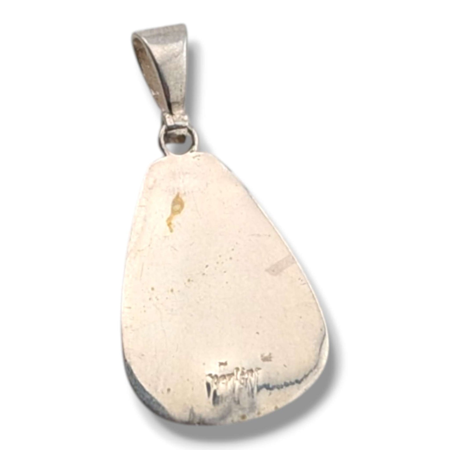 Sterling Silver Bear Family Repoussé Pendant Tiger's Eye Black Onyx Blue Opal Inlay