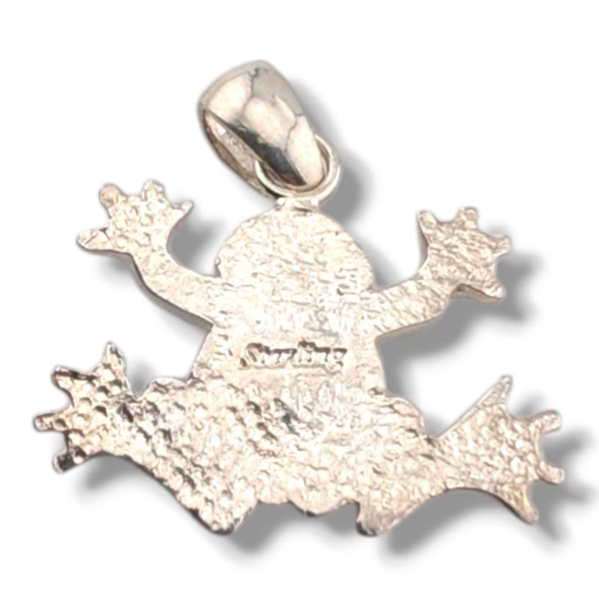Sterling Silver Frog Pendant Lapis and Opal Inlay - SunWest Treasures