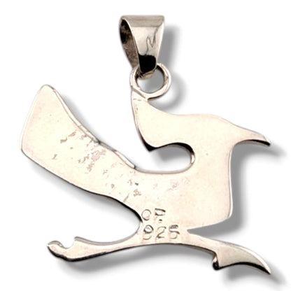 Sterling Silver Multi-Stone Inlay Roadrunner Pendant