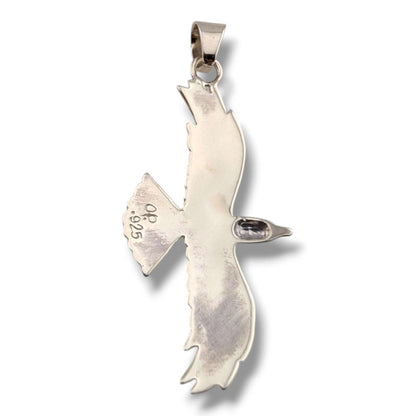 Sterling Silver Multi-Stone Inlay Thunderbird Pendant