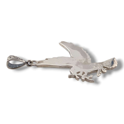 Sterling Silver Inlay Opal Peace Dove Pendant