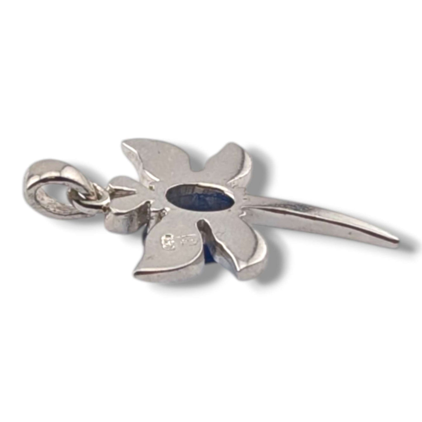 Sterling Silver Opal Dragonfly Pendant with Amethyst or Blue Topaz