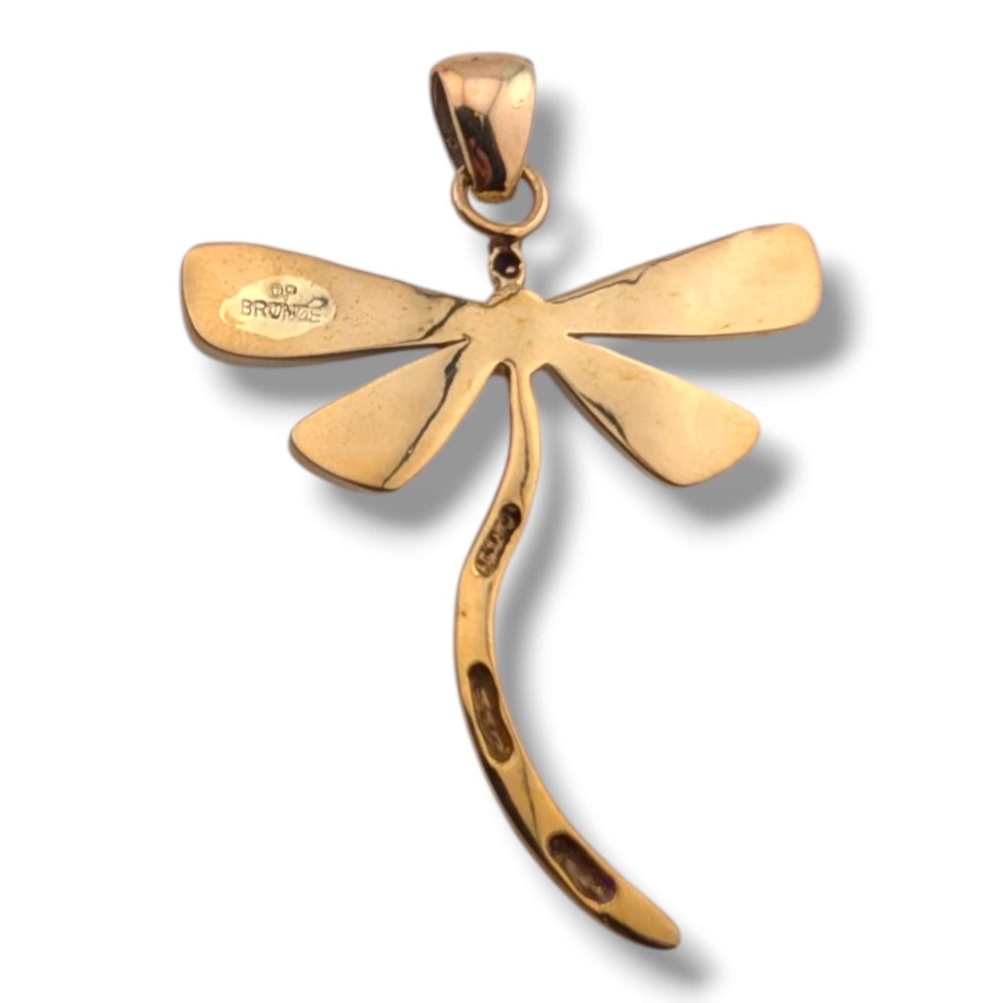 Bronze Inlay Dragonfly Pendant