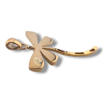 Bronze Inlay Dragonfly Pendant