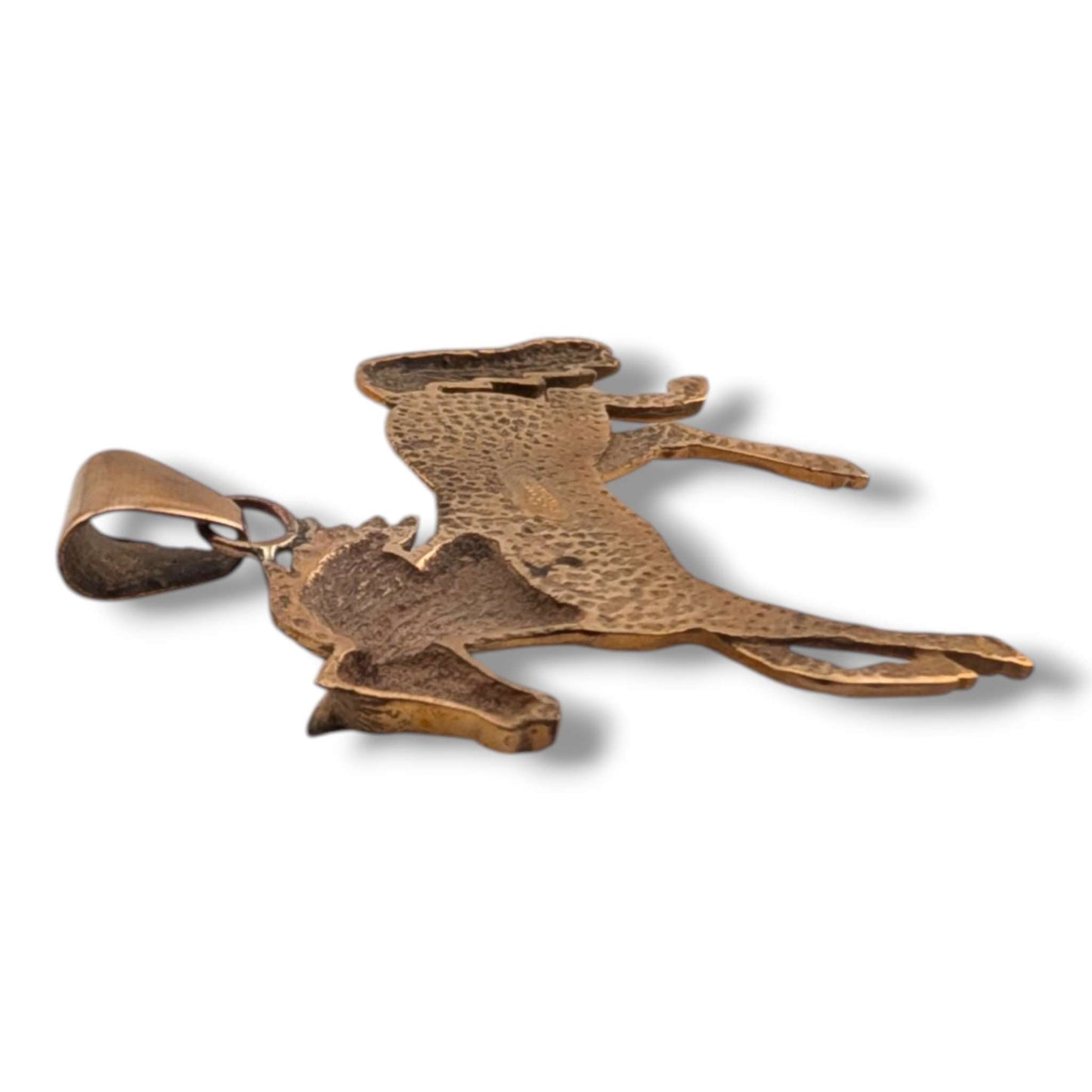 Bronze Inlay Large Running Horse Pendant