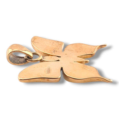 Bronze Inlay Opal Butterfly Pendant