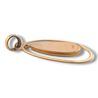 Bronze Inlay Opal Hollow Teardrop Pendant