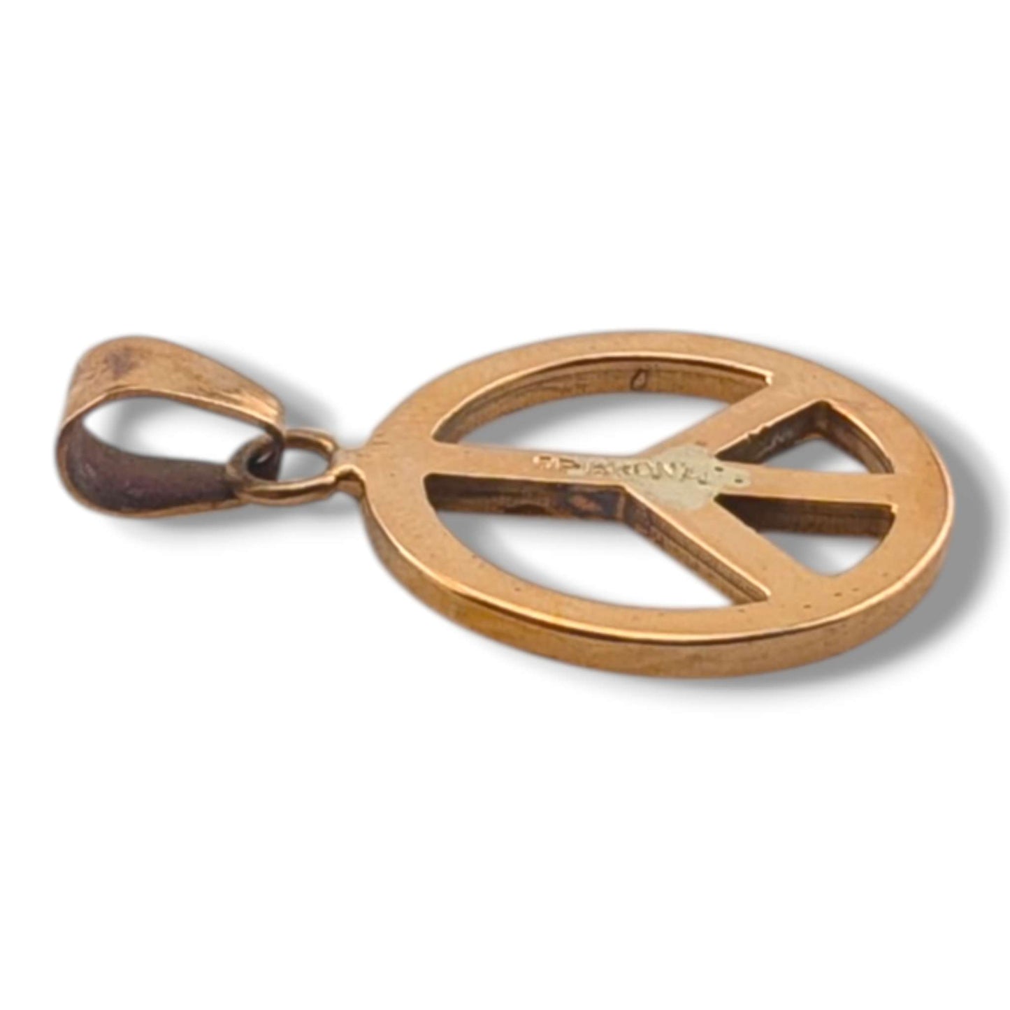 Bronze Inlay Opal Peace Sign Pendant
