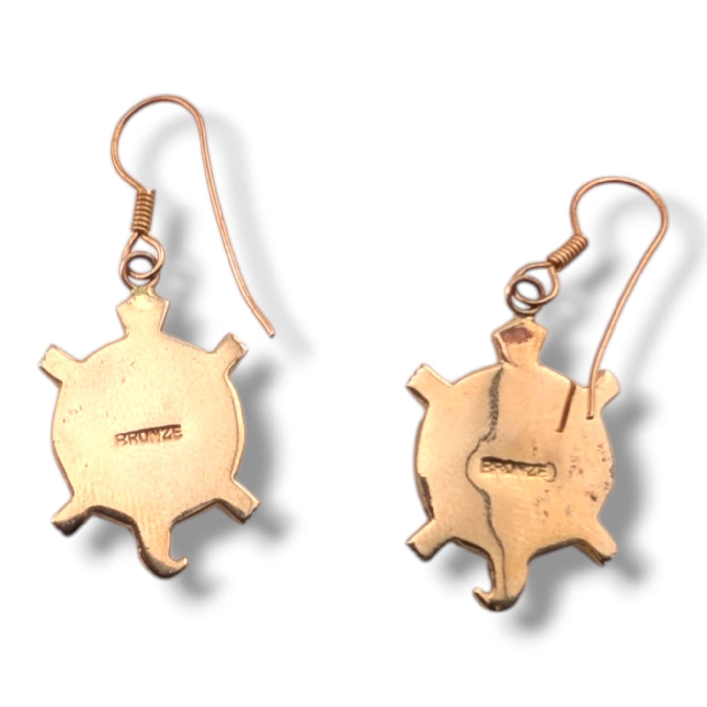 Bronze Inlay Turtle Necklace and Earrings Set