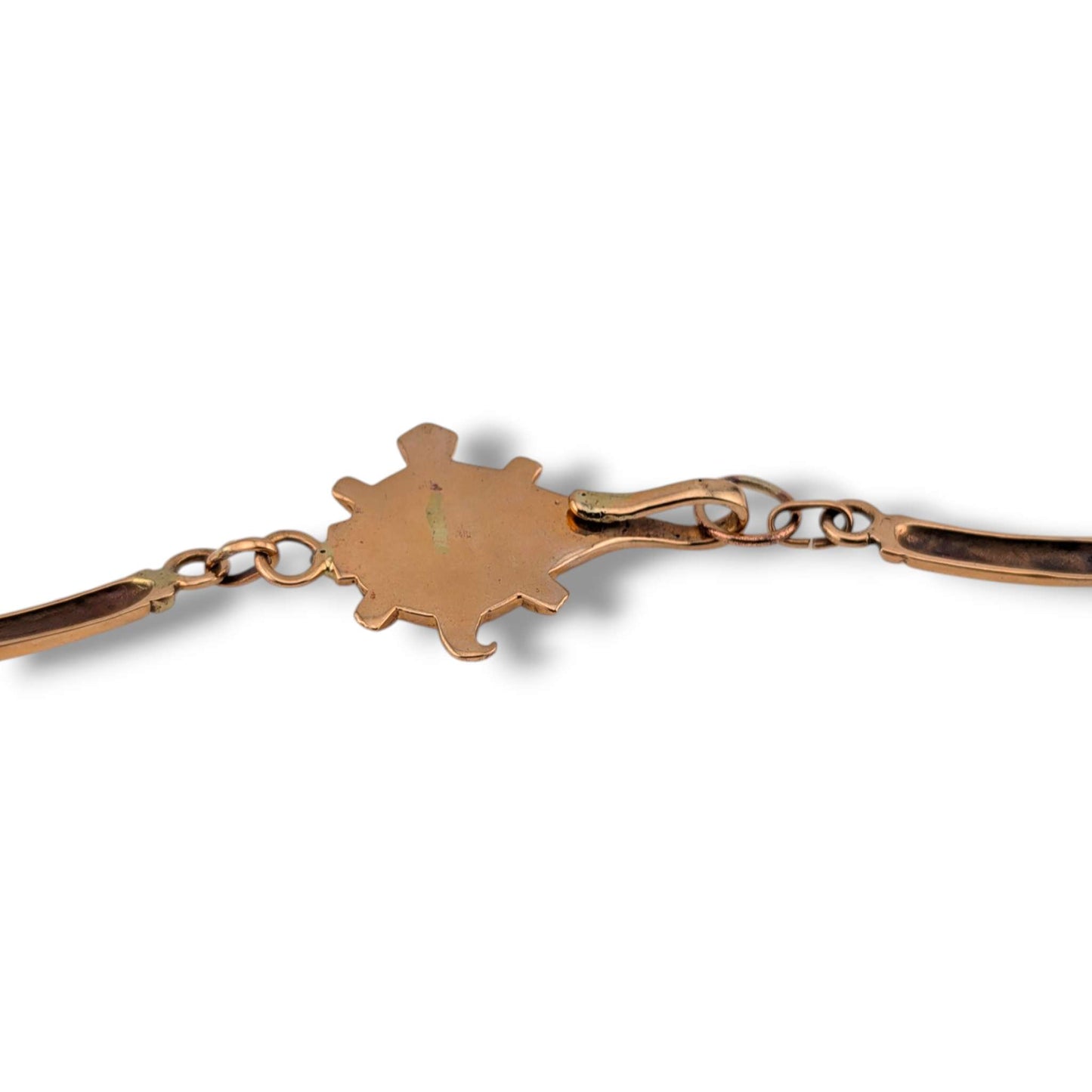 Bronze Inlay Turtle Necklace and Earrings Set