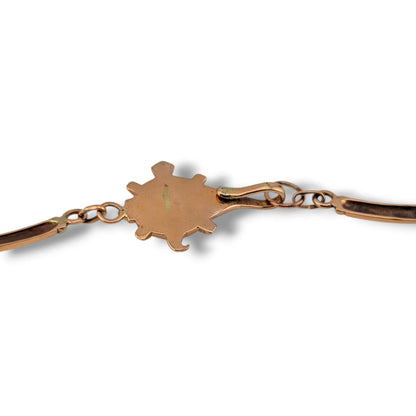 Bronze Inlay Turtle Necklace and Earrings Set