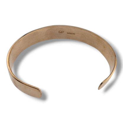 Bronze Inlay Stone Open Cuff Bracelet