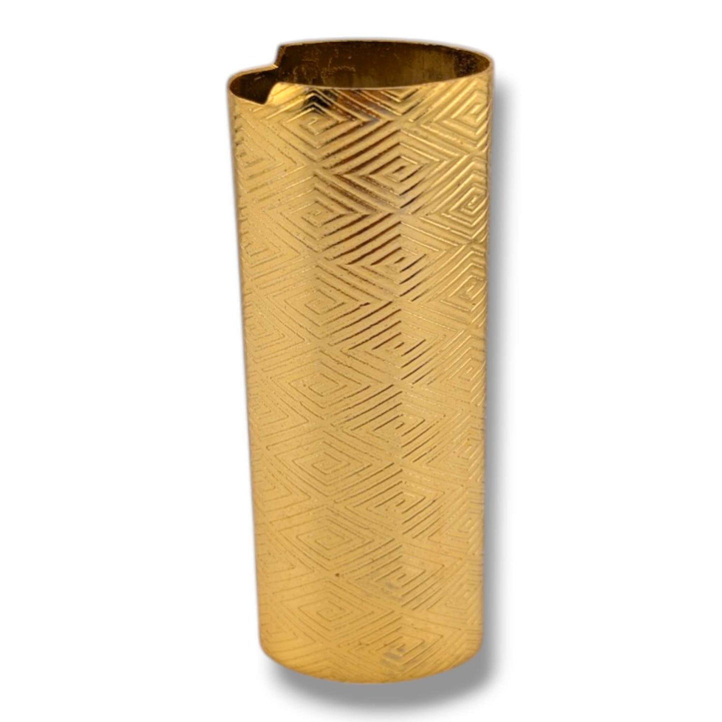Brass Engraved Geometric Lighter Case for Large BIC