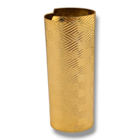 Brass Engraved Geometric Lighter Case for Large BIC