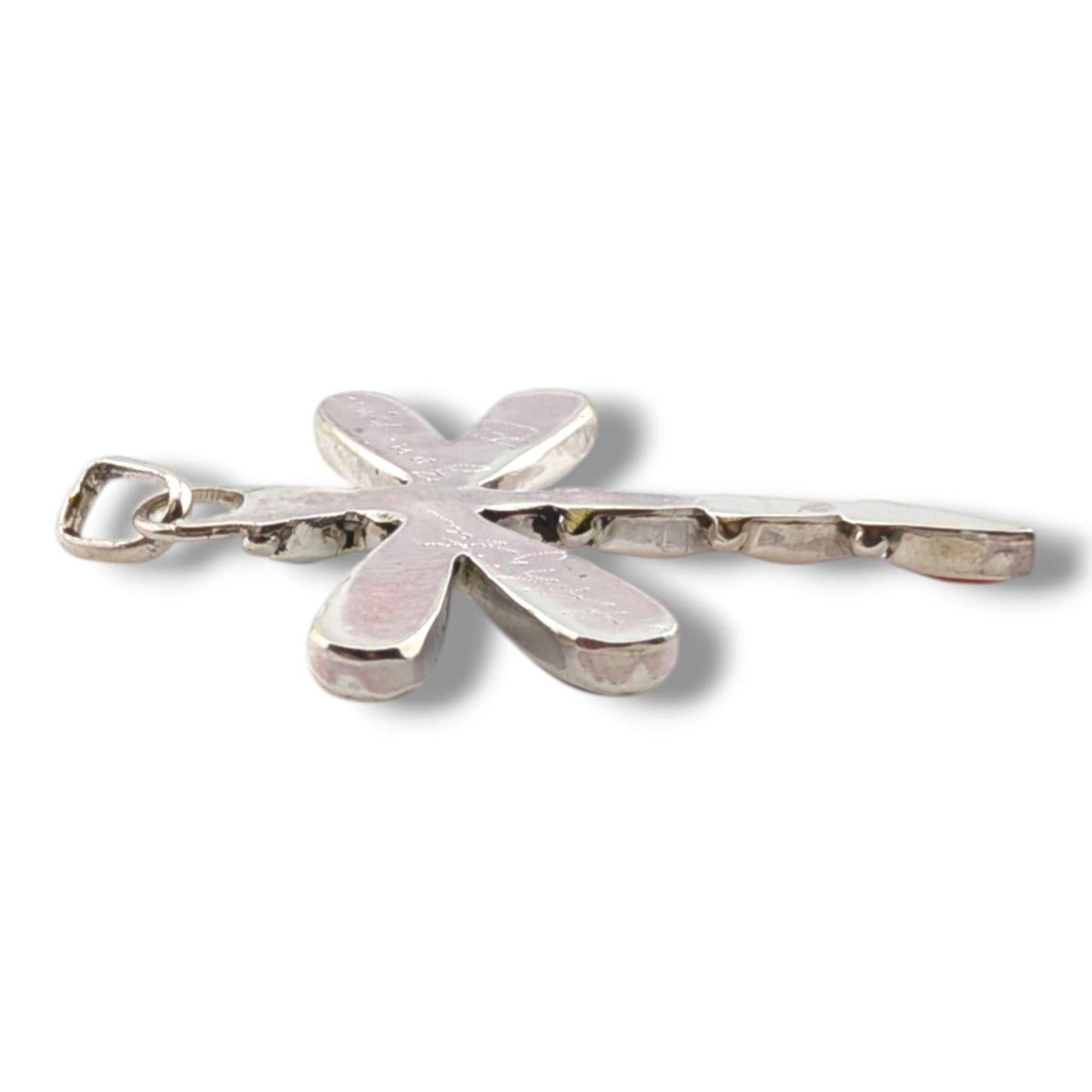 Zuni Sterling Silver Dragonfly Pendant by Angus Ahiyite