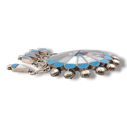 Zuni Sterling Silver Sunface Pin and Pendant by Abel Soseeah