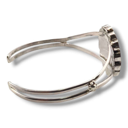 Zuni Sterling Silver Sunface Cuff Bracelet by Burdian Soseeah
