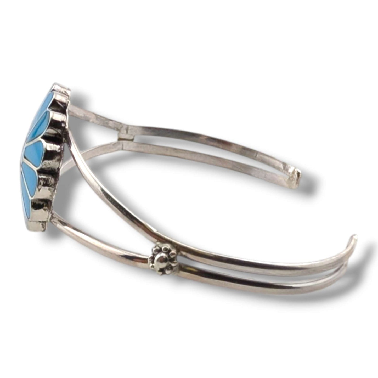 Zuni Sterling Silver Sunface Cuff Bracelet by Burdian Soseeah