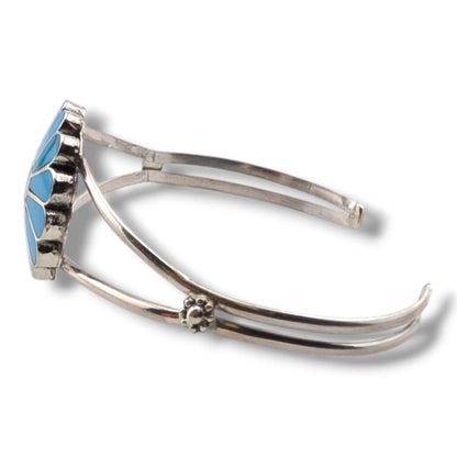Zuni Sterling Silver Sunface Cuff Bracelet by Burdian Soseeah