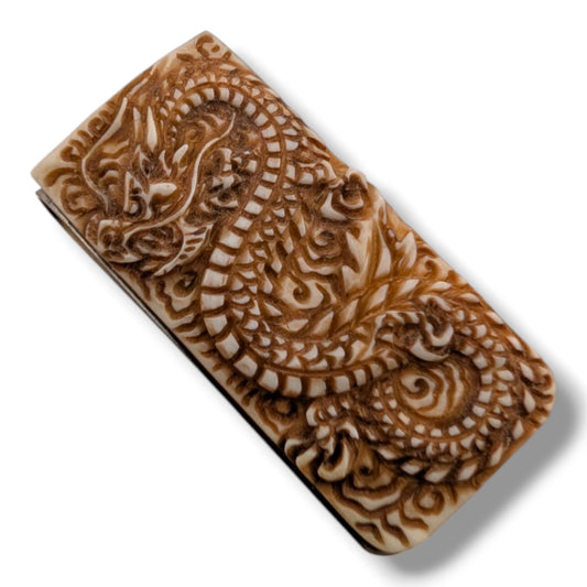 Vintage Hand-Carved Dragon Money Clip