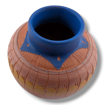 Navajo Hand Etched Pottery Vase by Ben Billy