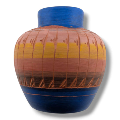 Navajo Hand Etched Pottery Vase by Ben Billy