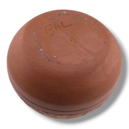 Navajo Hand Etched Pottery Round Bulbous Vase by Ben Billy