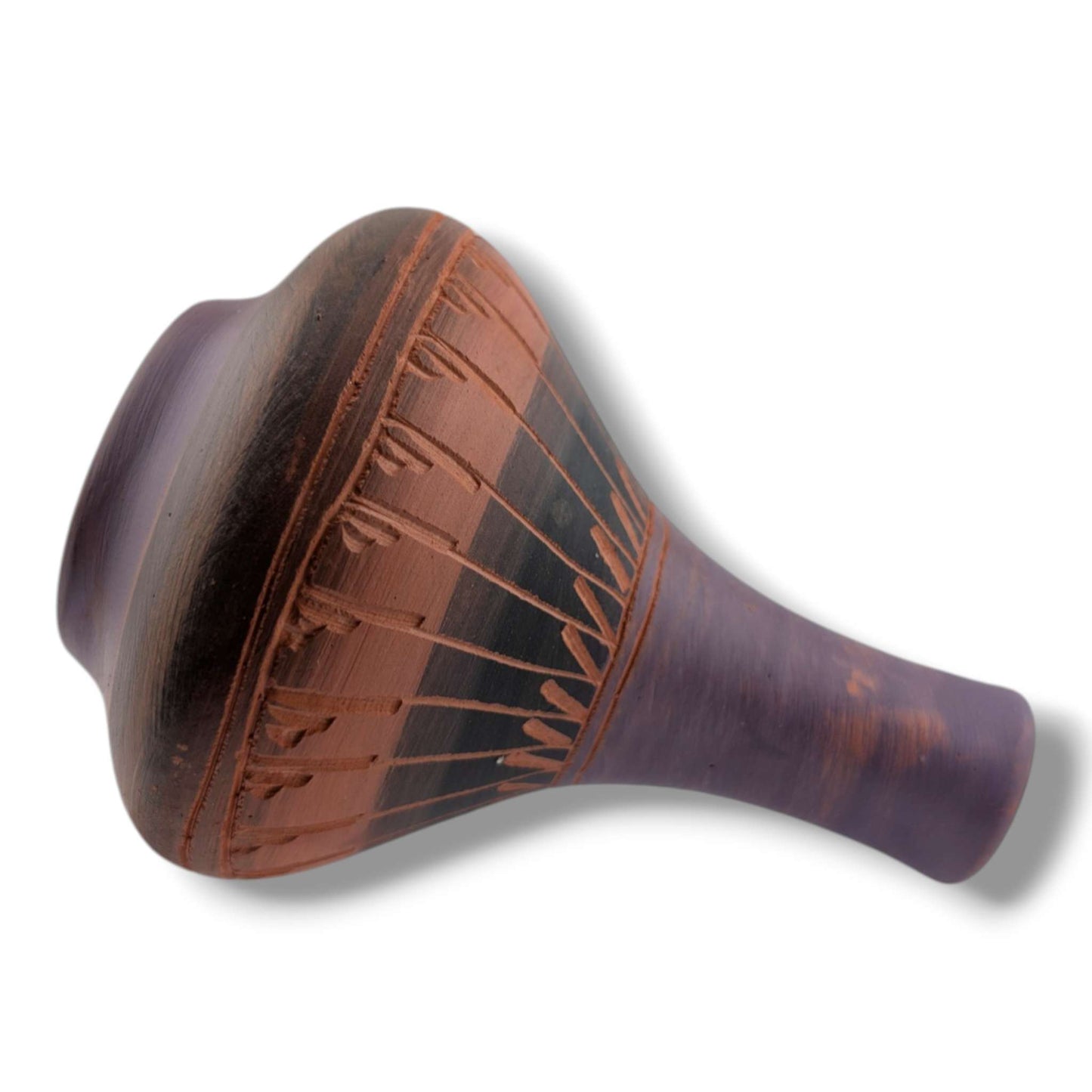 Navajo Hand Etched Pottery Gourd Neck Vase by Ben Billy