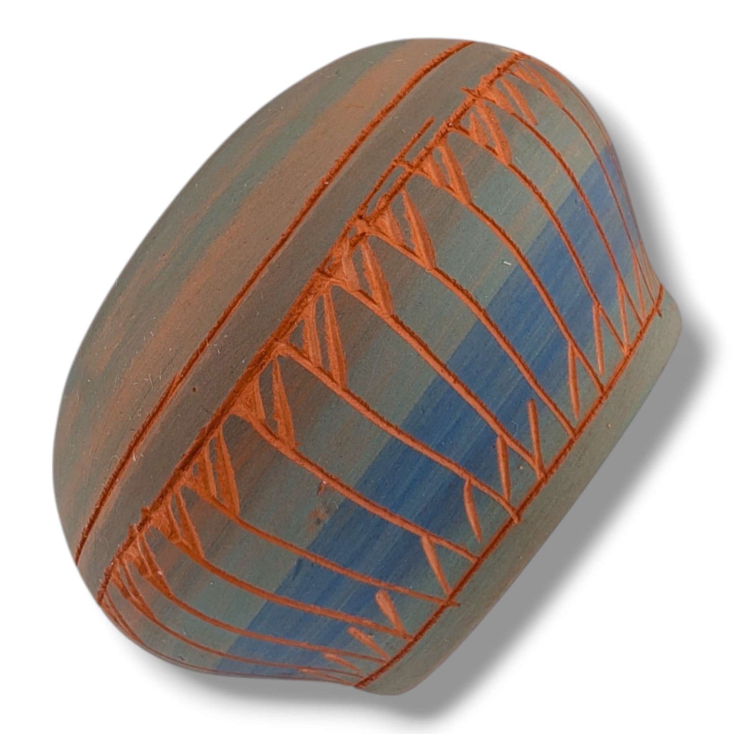 Navajo Hand Etched Pottery Wide Open Bowl by Ben Billy