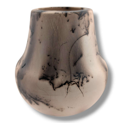 Horse Hair Twin Feather Pottery Vase by Luna
