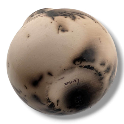 Horse Hair Twin Feather Pottery Vase by Luna