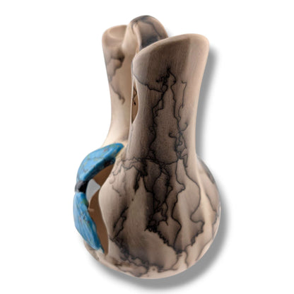 Horse Hair Blue Butterfly Wedding Vase by Luna