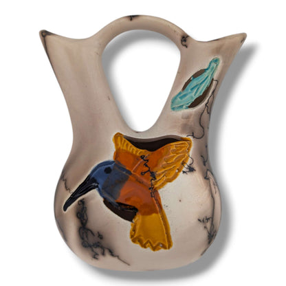 Horse Hair Hummingbird and Leaf Wedding Vase by Luna