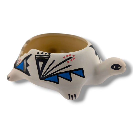 Acoma Pueblo Handmade Turtle Pottery Bowl by Mickey