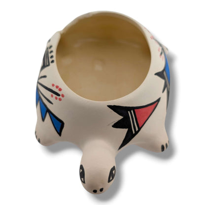 Acoma Pueblo Handmade Turtle Pottery Bowl by Mickey