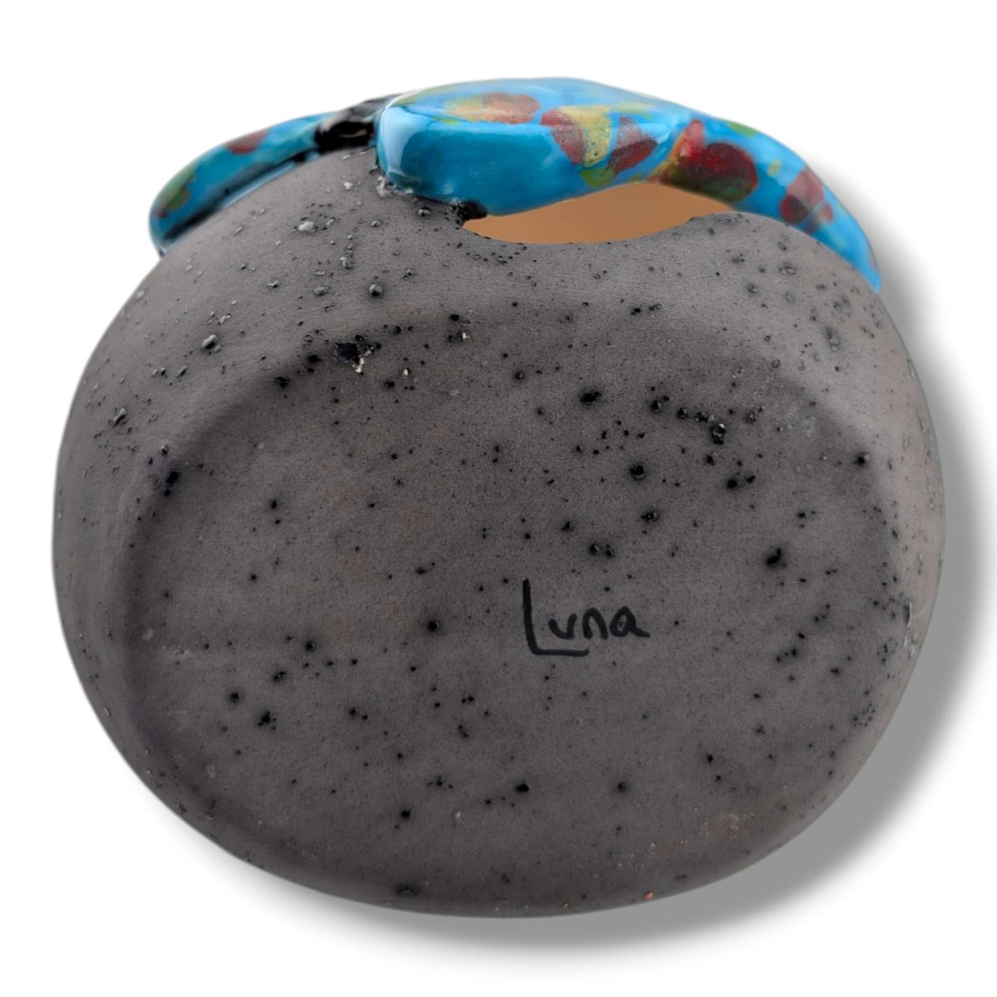 Purple and Gray Gold Accent Teal Butterfly Wedding Vase by Luna
