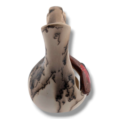 Horse Hair Red and Brown Butterfly Wedding Vase by Luna