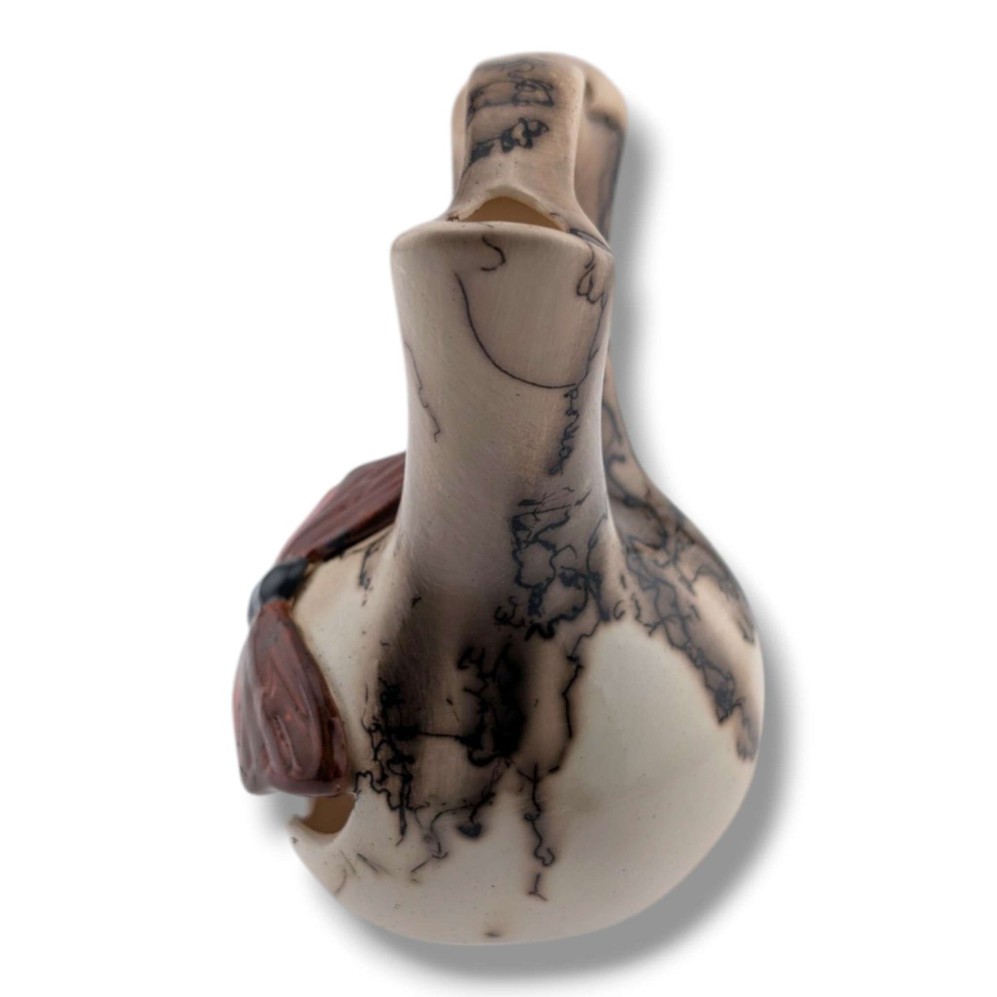 Horse Hair Red and Brown Butterfly Wedding Vase by Luna