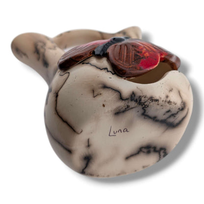 Horse Hair Red and Brown Butterfly Wedding Vase by Luna