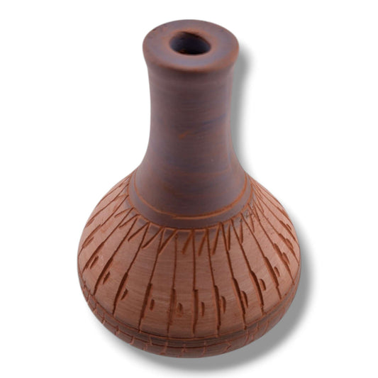 Navajo Etched Terracotta Rain Line Gourd Vase by Ben Billy
